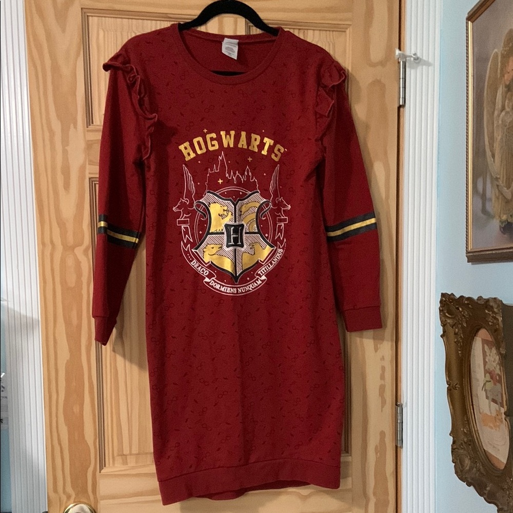 Red Hogwarts Long Sleeve Dress - Picture 1 of 4